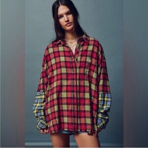 Urban Outfitters BDG Like New One Way Or Another Plaid Oversized Flannel Shirt S
